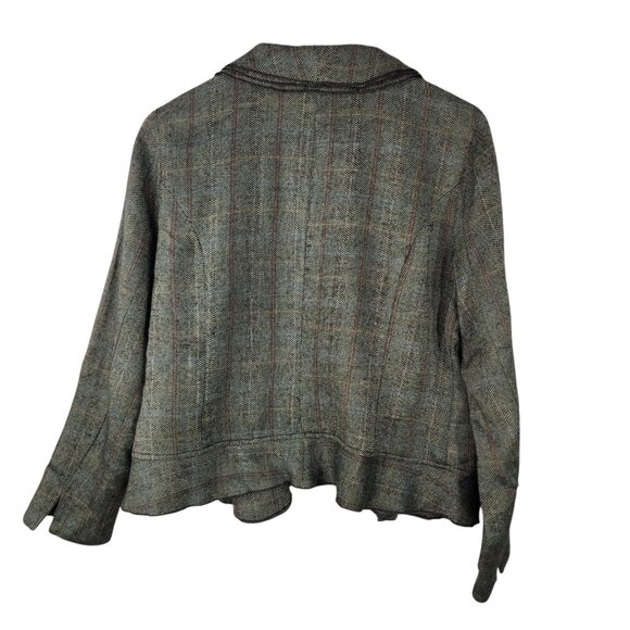 Coldwater Creek Blazer Jacket size 14 Floral Ruffle Tweed Open Front Profession - Picture 5 of 7